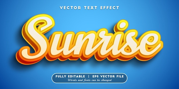 sunrise text effect with editable text style