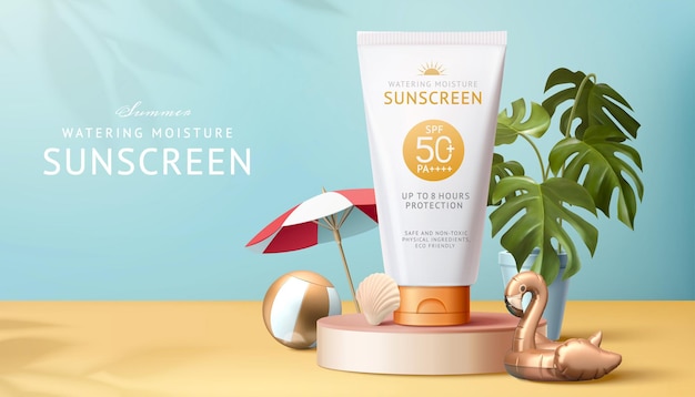 Sunscreen ad template