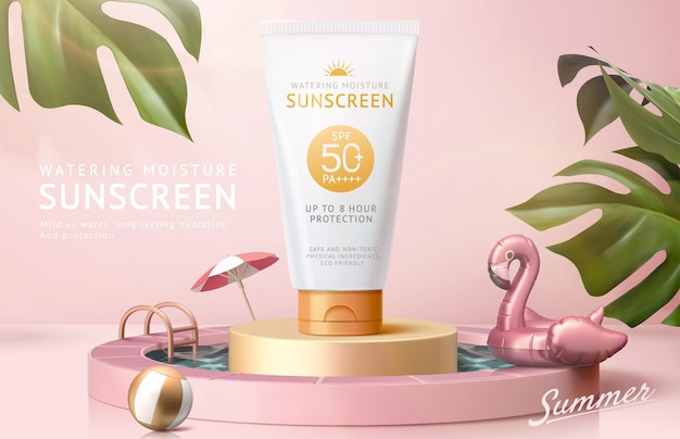 Sunscreen ad template