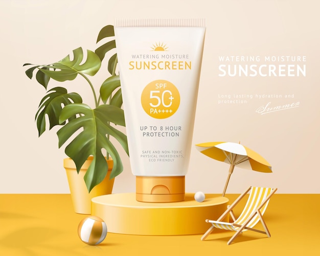 Sunscreen ad template