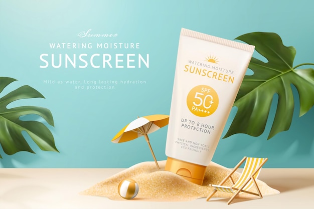 Sunscreen ad template