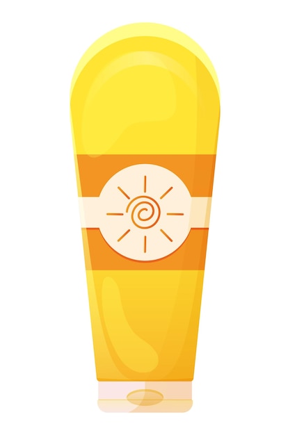 Vector sunscreen cream in tube protection for the skin from solar ultraviolet light vector illustration