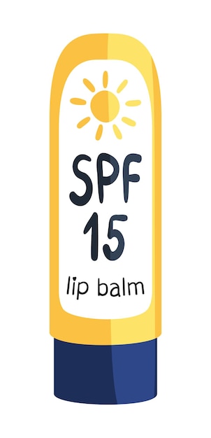 Sunscreen lip balm with spf 15 vector illustration