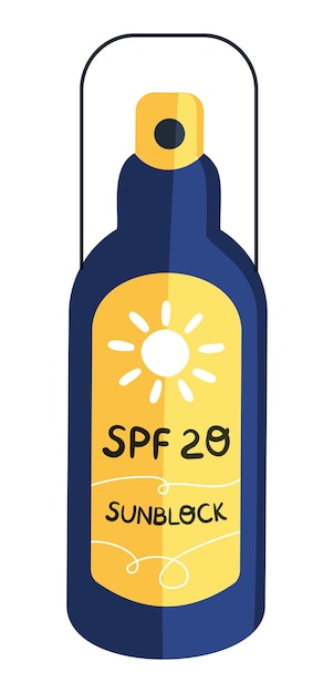 Sunscreen spray bottle with spf 20 vector illustration