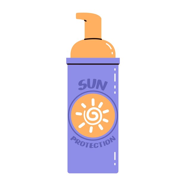 Vector sunscreen tube isolated skin sun protection product lotion with spf vector flat illustration