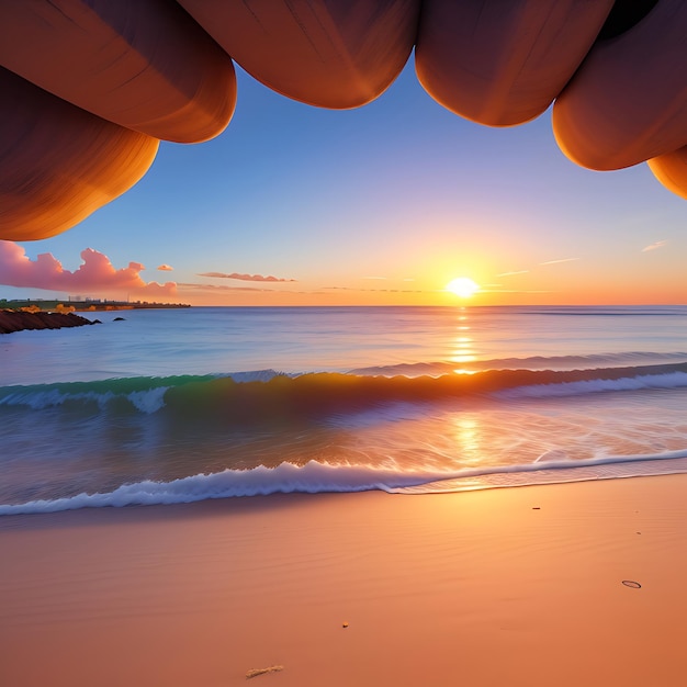 sunset on the beach