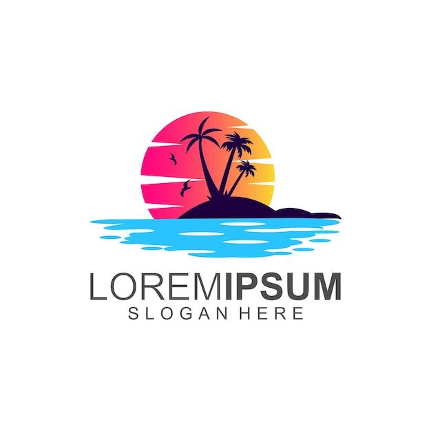 Sunset color full logo designs