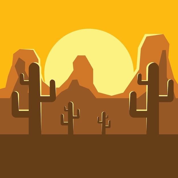 Sunset In The Desert Isolated Background