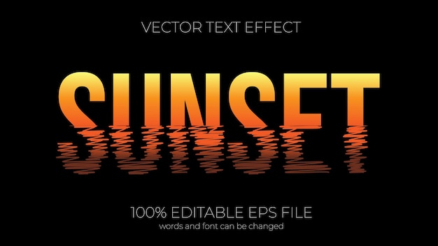 Sunset editable text effect style EPS editable text effect