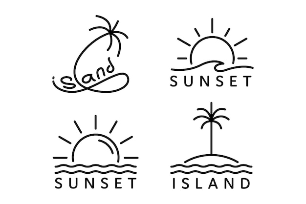 Sunset logo monoline design