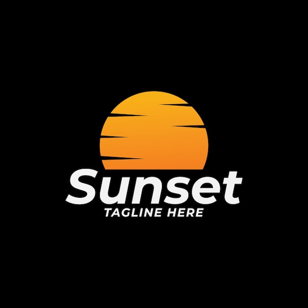 sunset logo vector template