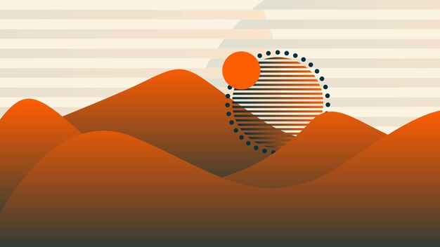 Vector sunset mountain