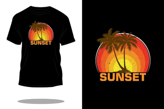 Sunset retro t shirt design