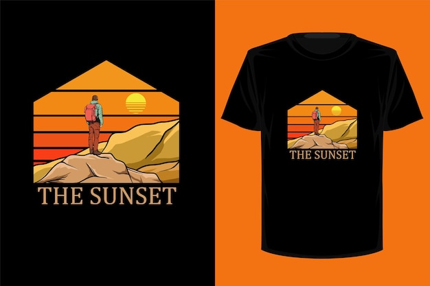 The sunset retro vintage t shirt design