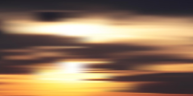 Sunset sky clouds panoramic image vector background