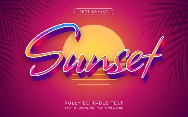 Sunset Text Effect Editable font style