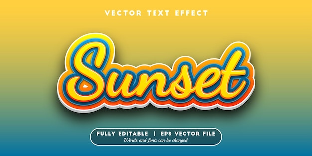 Sunset text effect with editable font style