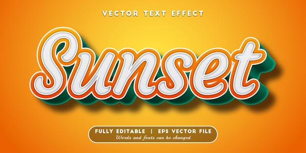 Sunset text effect with editable text style