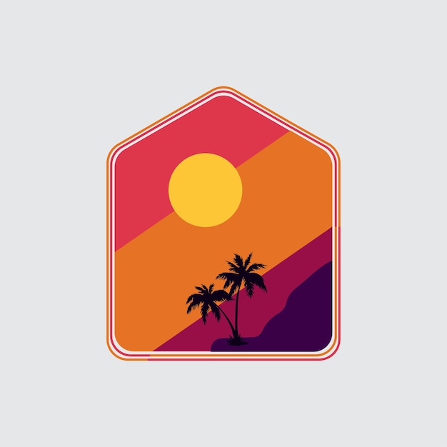 sunset tshirt design and with palm trees