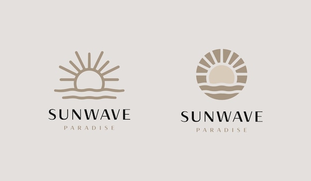 Sunset wave Logo Template Universal creative premium symbol Vector illustration