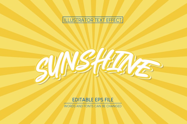 Vector sunshine text effecteditable text effect