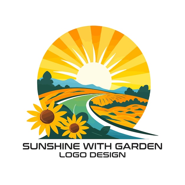 Sunshine With Garden vector logo design