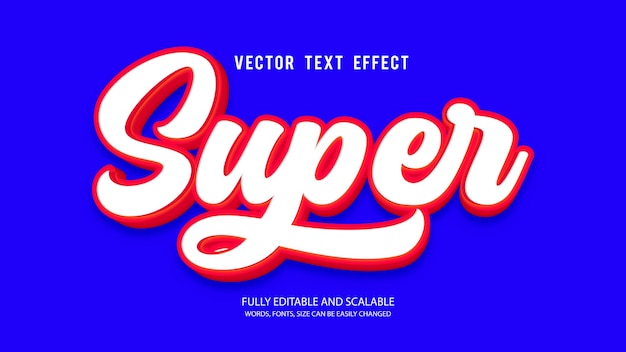 Super 3d Editable Text Effect Vector Template With Cute Background