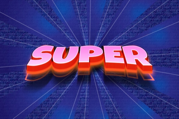 super 3d editable text effect