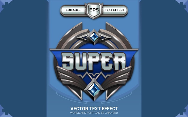 Super Badge with Editable Text Effect and Game Themed