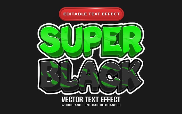 Super black editable text effect