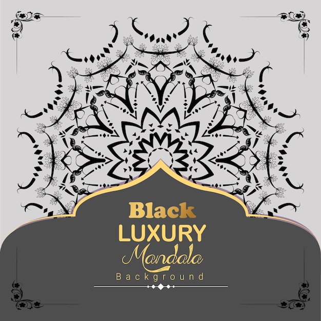 Super black luxury mandala design