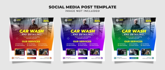 Super Car Wash And Detailing For Sale Social Media Post Flyer And Banner Templates