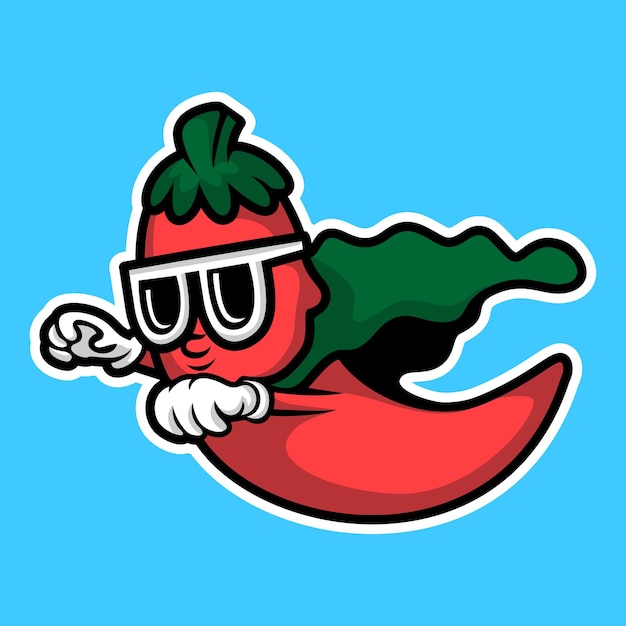 Super chilli mascot logo illustration