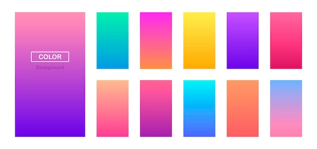 Super collection soft color gradients background. Modern screen vector design for mobile app. Vector illustration.