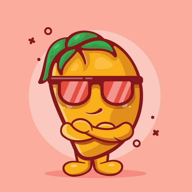 Super cool mango fruit character mascot isolated cartoon