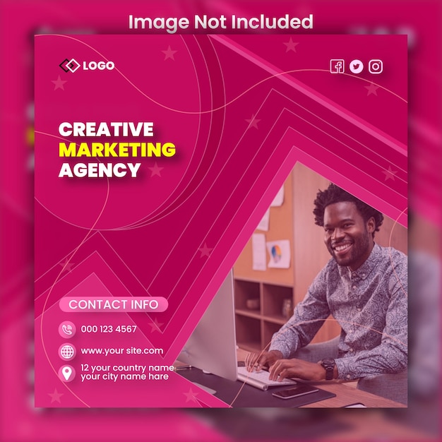 Super creative marketing agency ad post design template