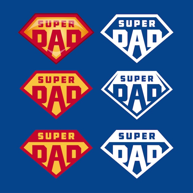 Super dad emblems labels prints set