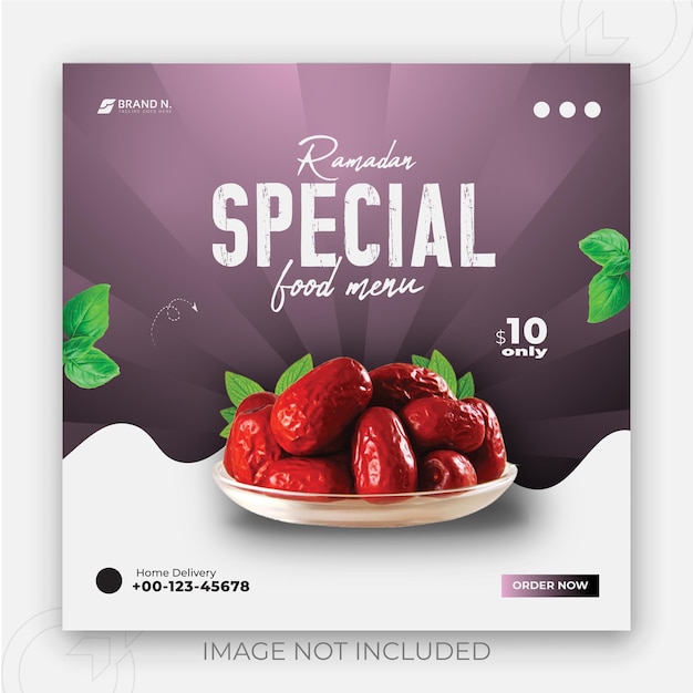 Super Dates Food menu delicious cover design restaurant social media design