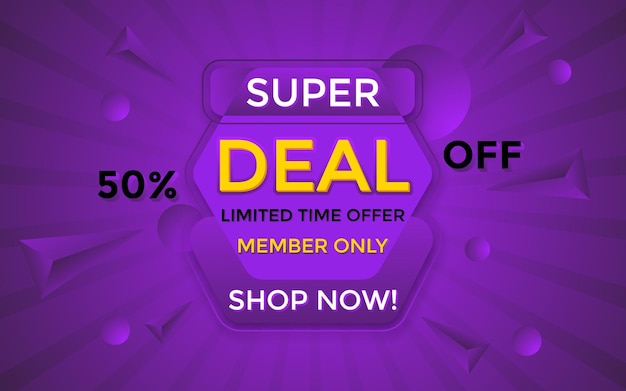 Super deal discount sale banner template