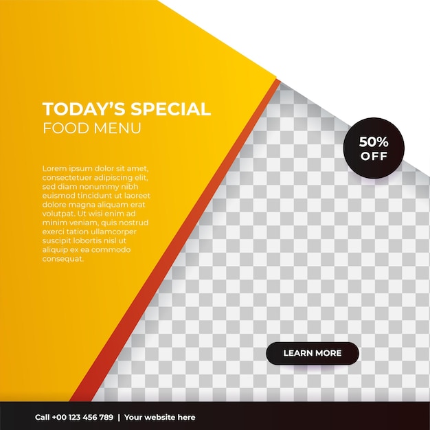 Vector super delicious fast food social media post template healthy tasty food banner flyer or poster design for online business marketing promotion restaurant offer menu design with brand logo