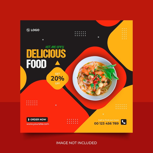 Super delicious food burger instagram social media banner post template