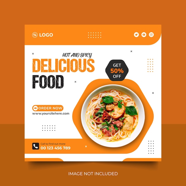 Super delicious food burger instagram social media banner post template