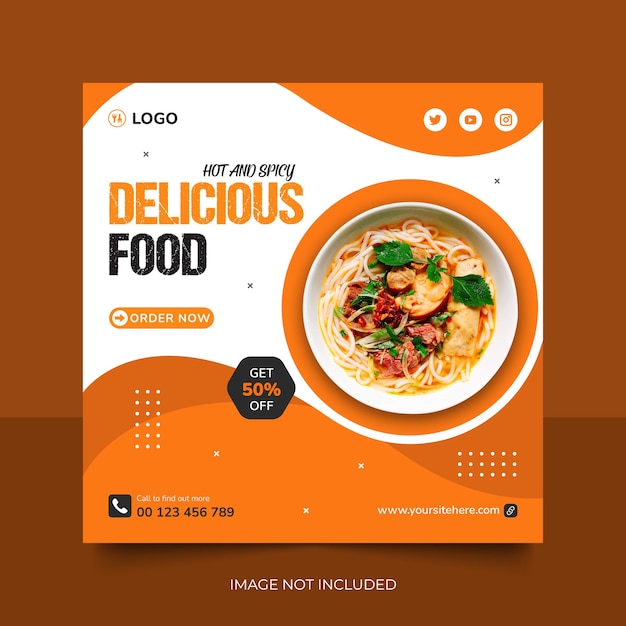 Super delicious food burger instagram social media banner post template