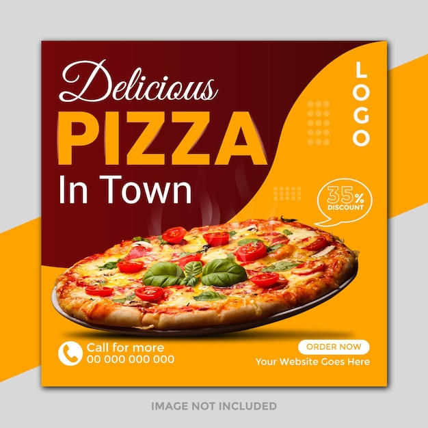 Super delicious pizza sale for food social media promotion and instagram promotion template