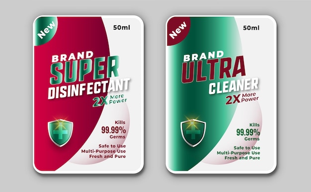 Super disinfectant and ultra cleaner label template