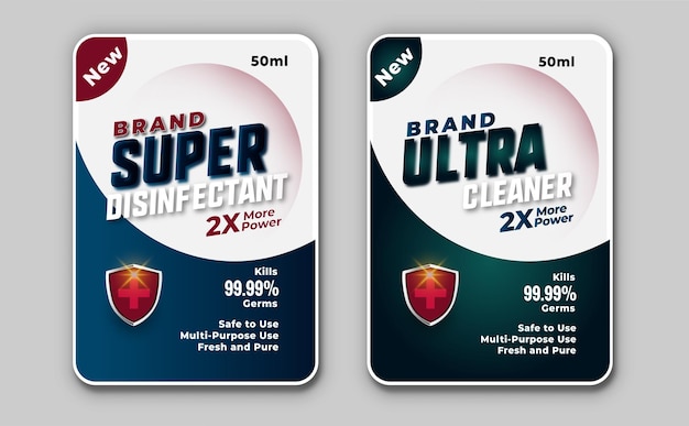 Super disinfectant and ultra cleaner label template