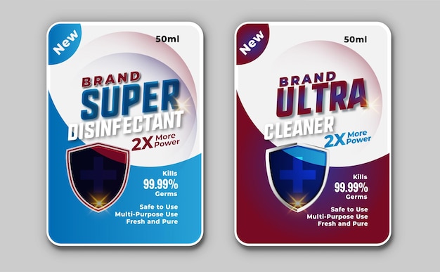 Super disinfectant and ultra cleaner label template