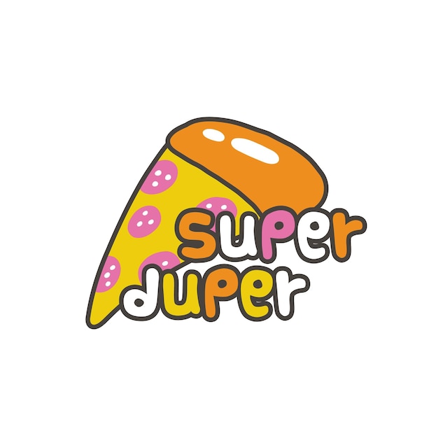 Super duper. Y2K Funny cartoon vector illustration. 1990s, 1980s, 2000s style. Bright colors