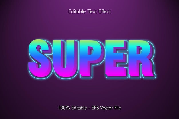 Super editable text effect 3 D emboss Gradient style Design