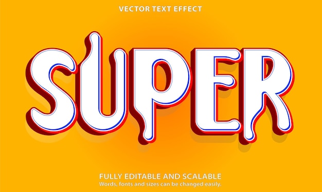 Super editable text effect cartoon and style Premium Vector